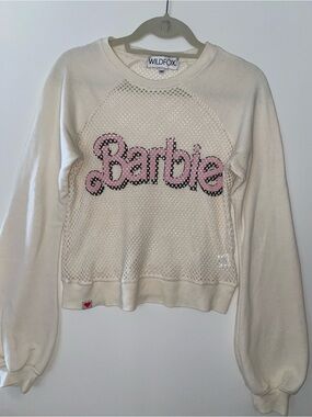 Wildfox Ivory Mesh BARBIE Pullover Sweatshirt XS